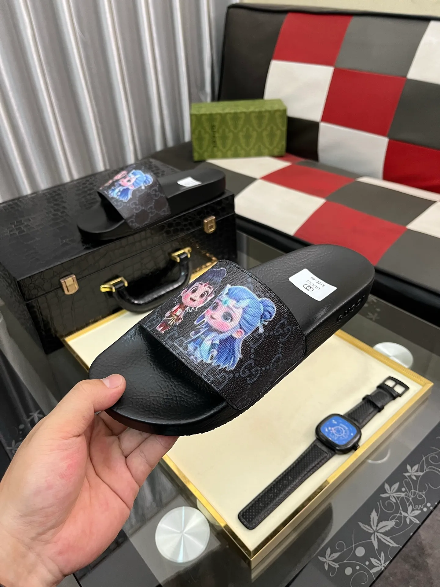 Men's Men's Shoes💰220⌚️⌚️ＧＵＣＣＩ.Gucci.Official website 1:1 popular slippers on sale! Original original material 🩴 SIZE: 38-46 (45.46 non-refundable)